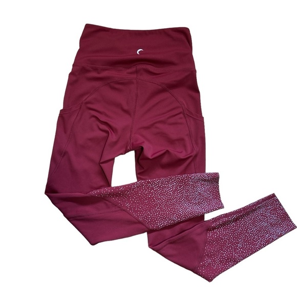 Zyia Merlot Reflective Dot‎  Light N Luxe Leggings  Size 2 - Picture 2 of 7